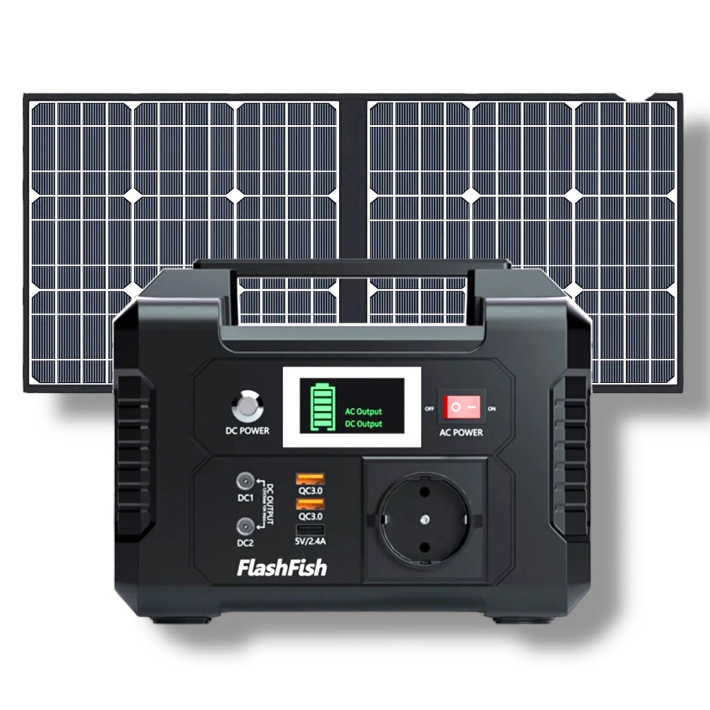 Generador solar portátil FlashFish 200W, batería 151Wh