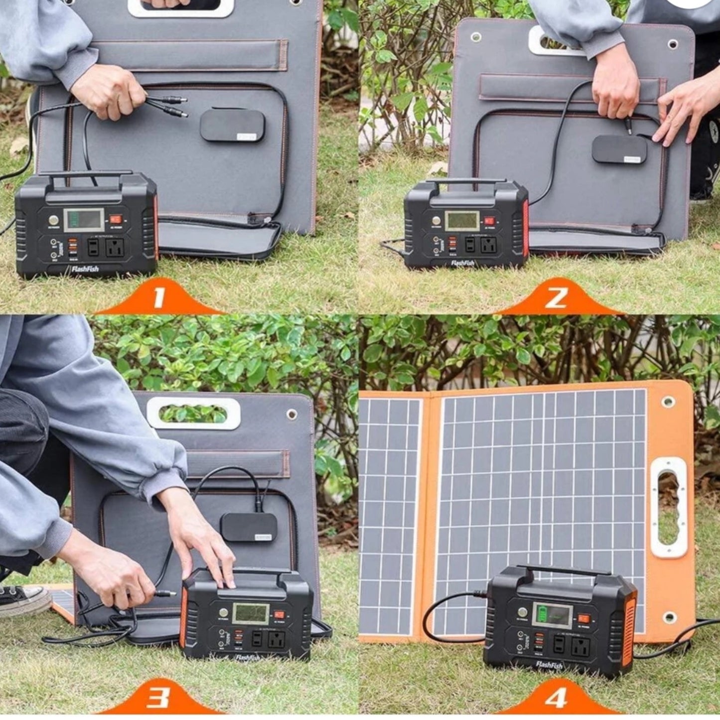 Generador solar portátil FlashFish 200W, batería 151Wh