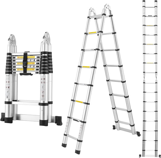 Herzberg HG-5440 – Escalera telescópica retráctil de aluminio 4.4 m